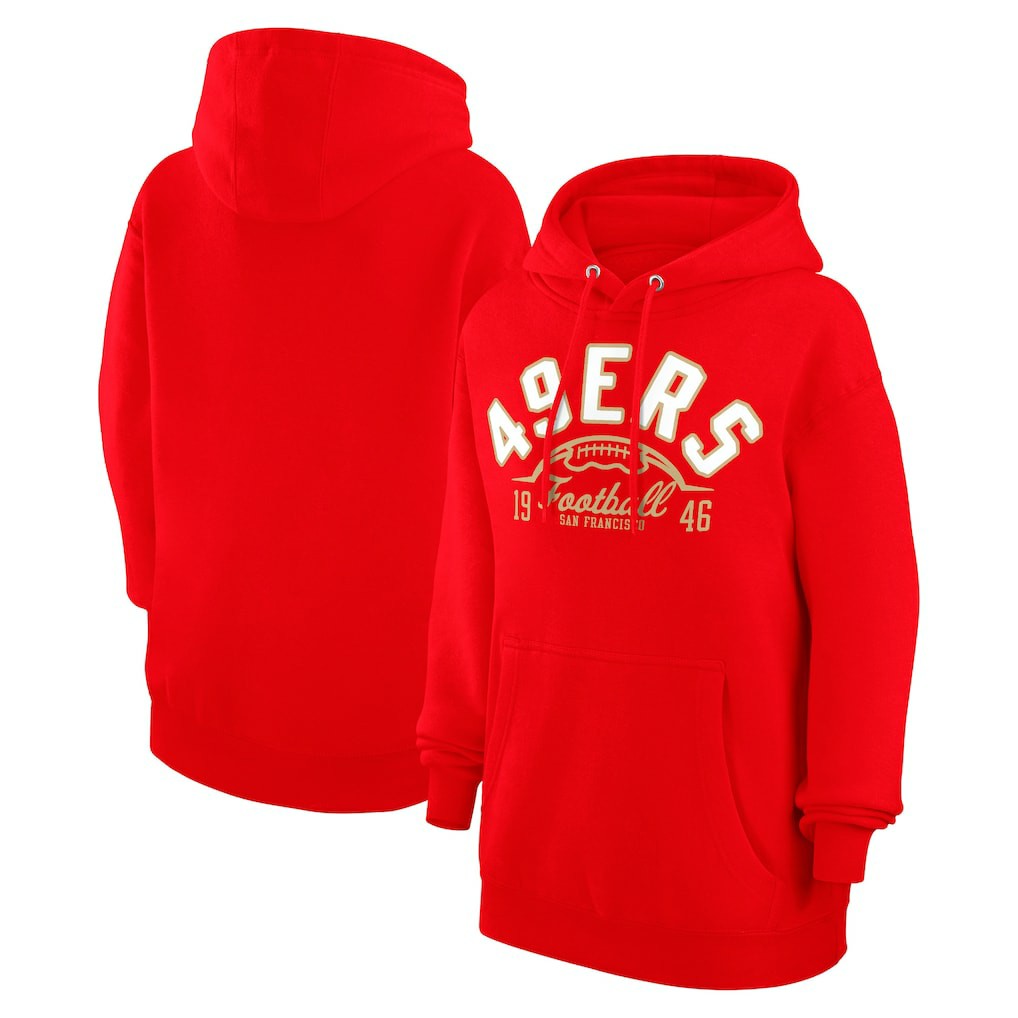 San Francisco 49ers Starter Unisex Half Ball Team Fleece Pullover Hoodie - Scarlet Hoodies