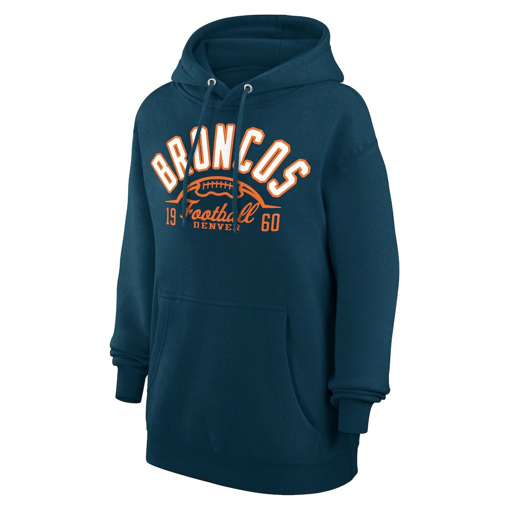 Denver Broncos Starter Unisex Half Ball Team Fleece Pullover Hoodie - Navy Hoodies