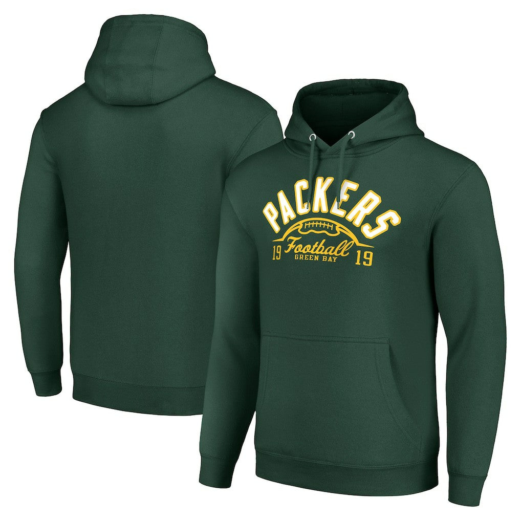 Green Bay Packers Starter Unisex Half Ball Team Fleece Pullover Hoodie - Green Hoodies