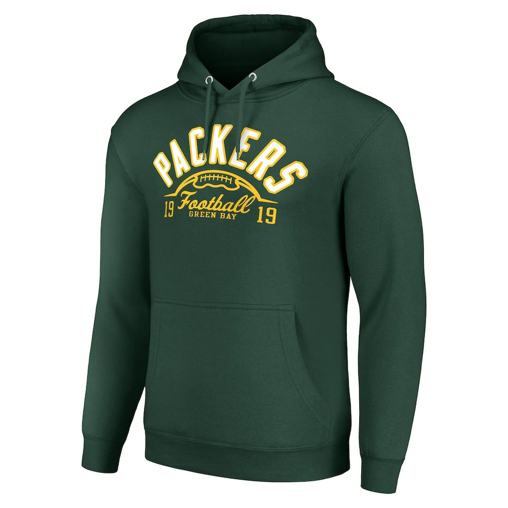 Green Bay Packers Starter Unisex Half Ball Team Fleece Pullover Hoodie - Green Hoodies