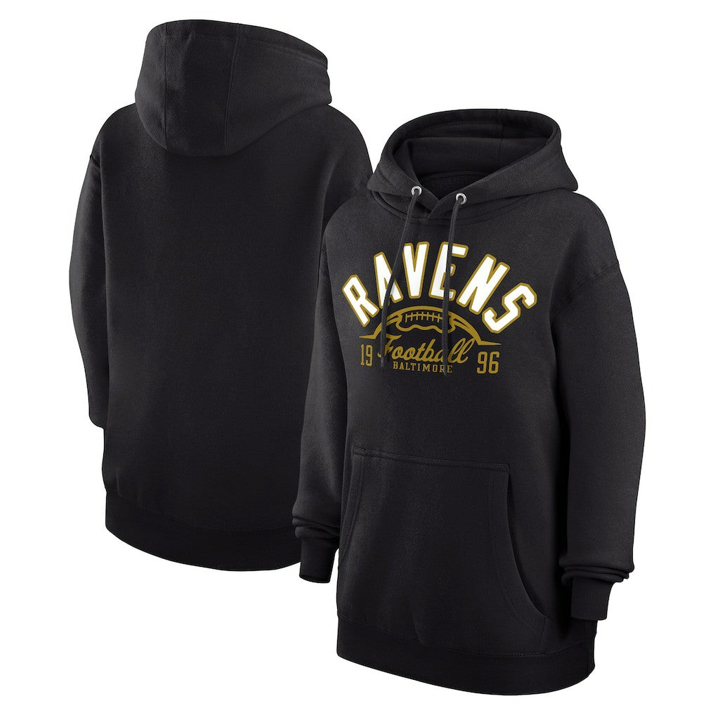 Baltimore Ravens Starter Unisex Half Ball Team Fleece Pullover Hoodie - Black Hoodies