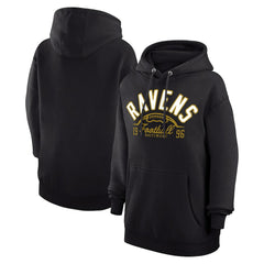 Baltimore Ravens Starter Unisex Half Ball Team Fleece Pullover Hoodie - Black Hoodies