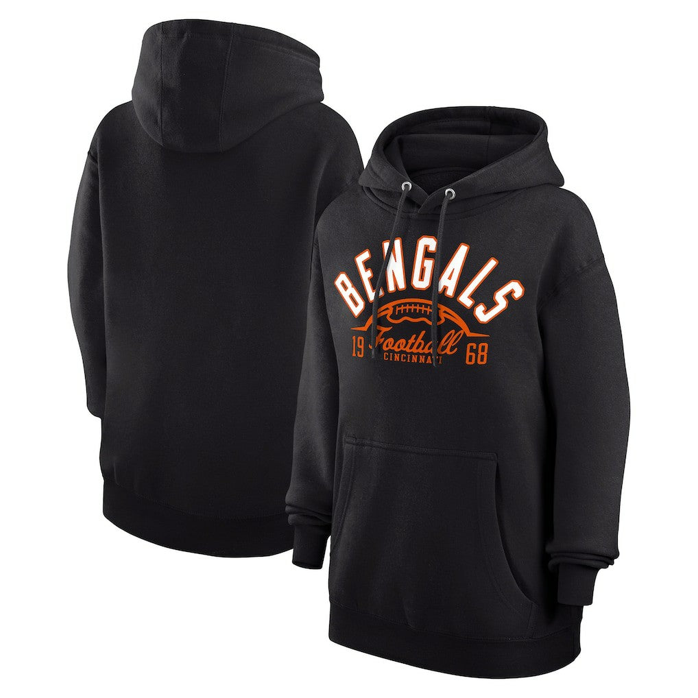 Cincinnati Bengals Starter Unisex Half Ball Team Fleece Pullover Hoodie - Black Hoodies