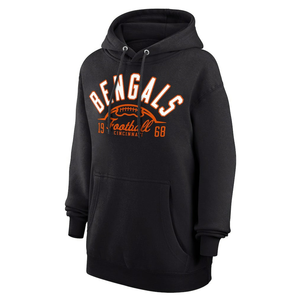 Cincinnati Bengals Starter Unisex Half Ball Team Fleece Pullover Hoodie - Black Hoodies