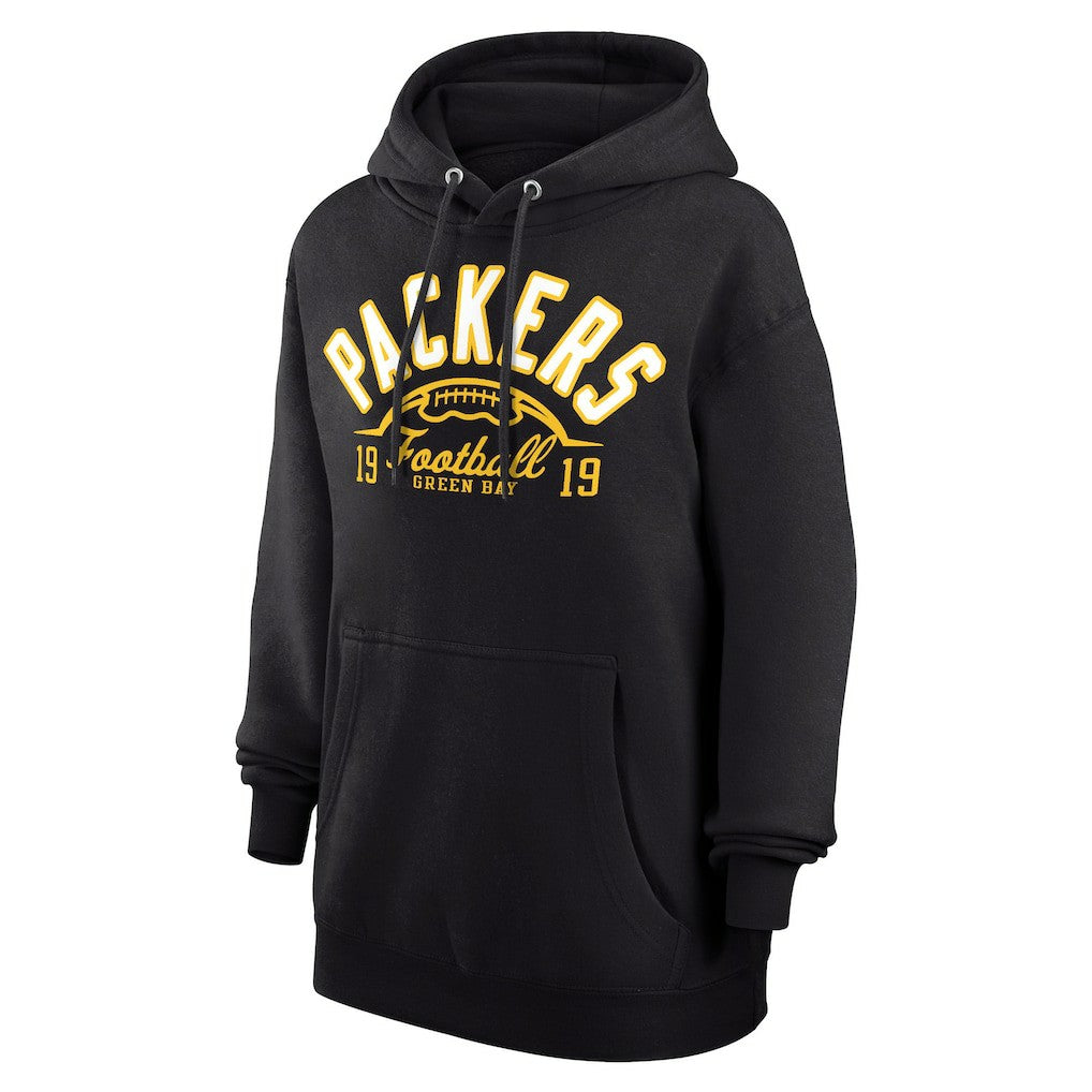 Green Bay Packers Starter Unisex Half Ball Team Fleece Pullover Hoodie - Black Hoodies