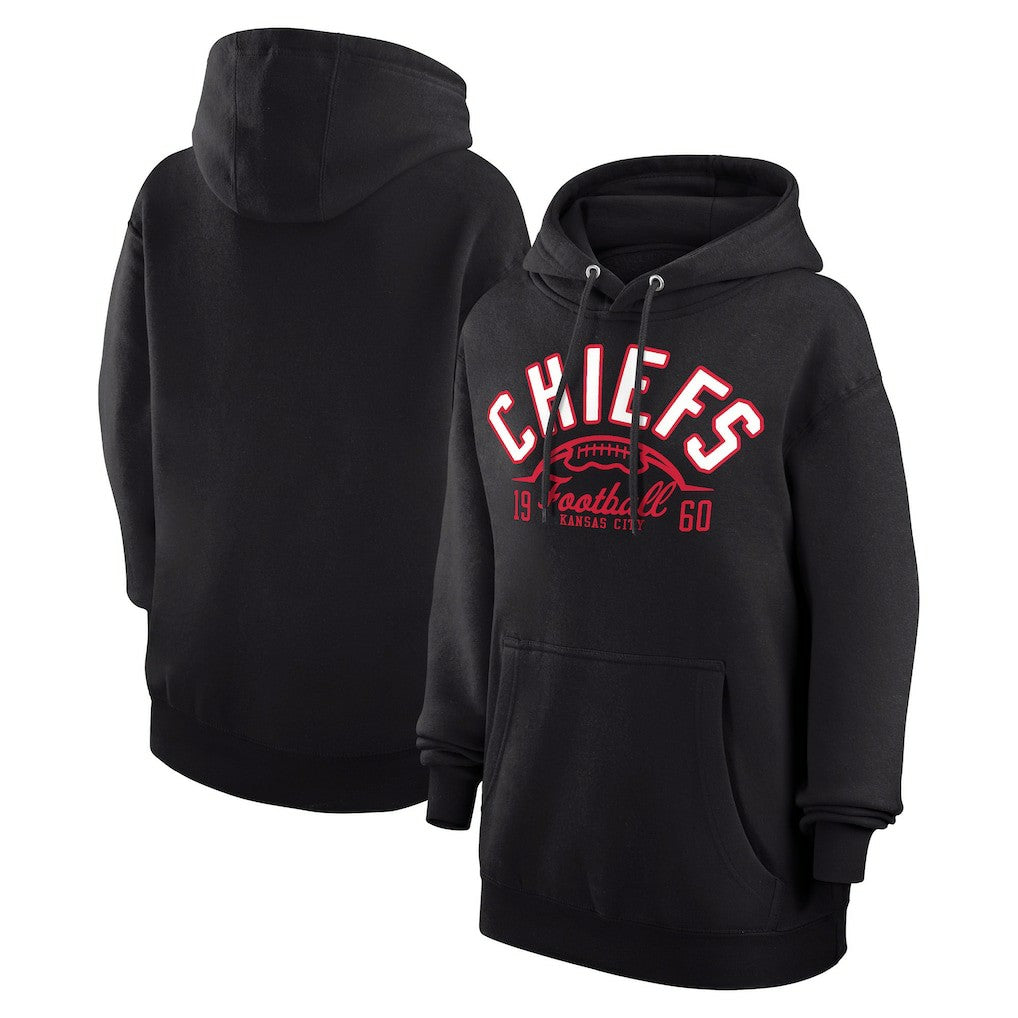 Kansas City Chiefs Starter Unisex Half Ball Team Fleece Pullover Hoodie - Black Hoodies