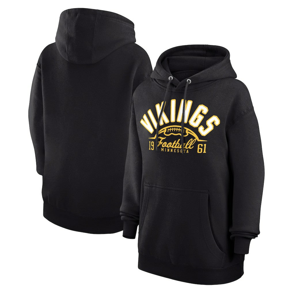 Minnesota Vikings Starter Unisex Half Ball Team Fleece Pullover Hoodie - Black Hoodies