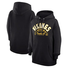 Minnesota Vikings Starter Unisex Half Ball Team Fleece Pullover Hoodie - Black Hoodies