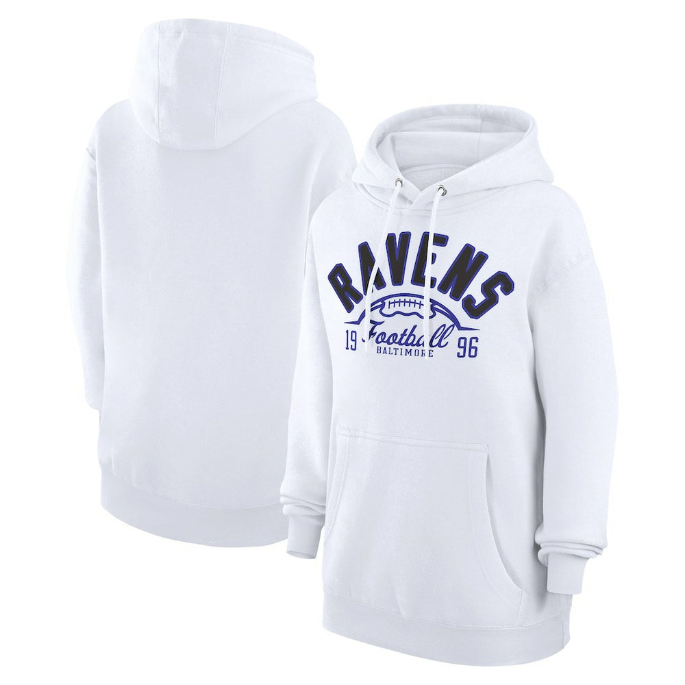 Baltimore Ravens Starter Unisex Half Ball Team Fleece Pullover Hoodie - White Hoodies