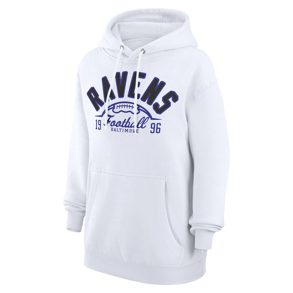 Baltimore Ravens Starter Unisex Half Ball Team Fleece Pullover Hoodie - White Hoodies