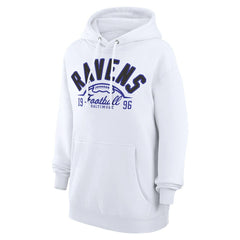Baltimore Ravens Starter Unisex Half Ball Team Fleece Pullover Hoodie - White Hoodies