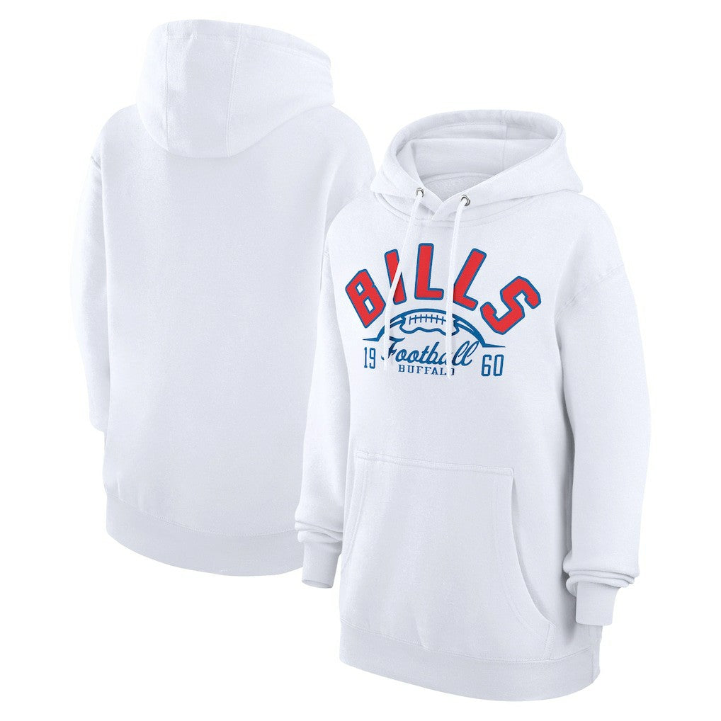 Buffalo Bills Starter Unisex Half Ball Team Fleece Pullover Hoodie - White Hoodies