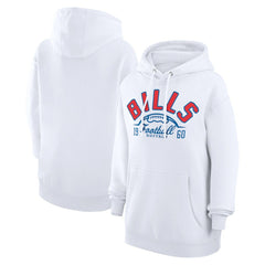 Buffalo Bills Starter Unisex Half Ball Team Fleece Pullover Hoodie - White Hoodies