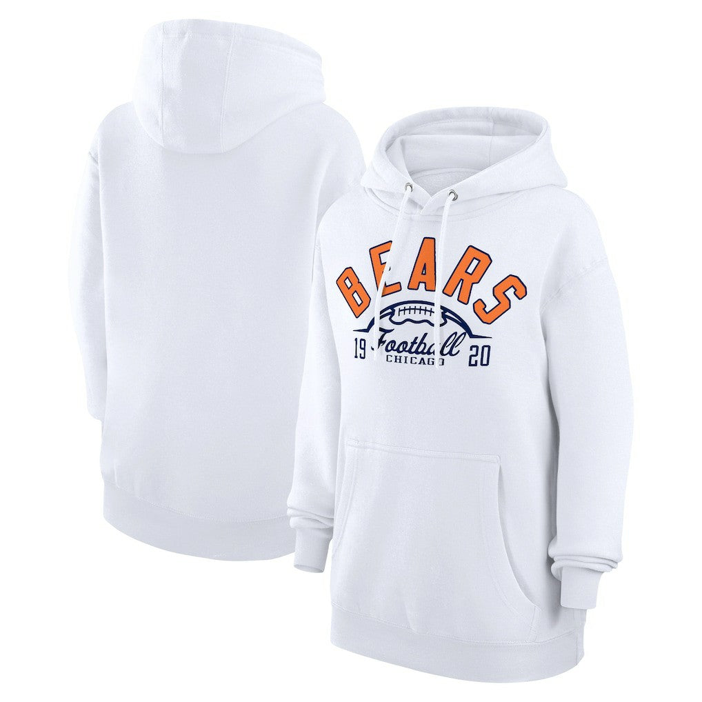 Chicago Bears Starter Unisex Half Ball Team Fleece Pullover Hoodie - White Hoodies