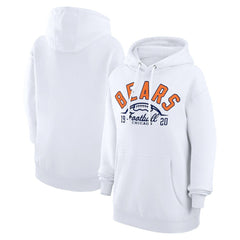 Chicago Bears Starter Unisex Half Ball Team Fleece Pullover Hoodie - White Hoodies