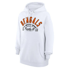 Cincinnati Bengals Starter Unisex Half Ball Team Fleece Pullover Hoodie - White Hoodies