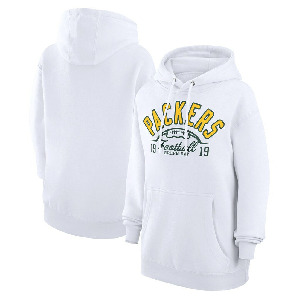 Green Bay Packers Starter Unisex Half Ball Team Fleece Pullover Hoodie - White Hoodies