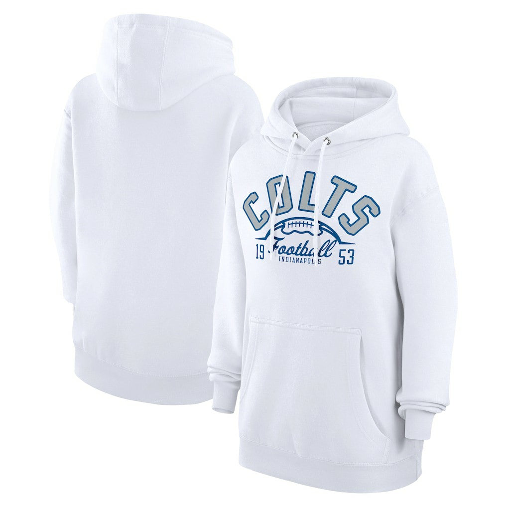 Indianapolis Colts Starter Unisex Half Ball Team Fleece Pullover Hoodie - White Hoodies