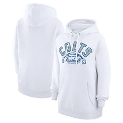Indianapolis Colts Starter Unisex Half Ball Team Fleece Pullover Hoodie - White Hoodies