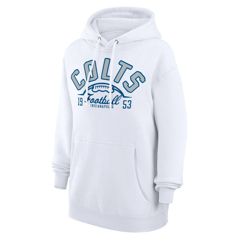 Indianapolis Colts Starter Unisex Half Ball Team Fleece Pullover Hoodie - White Hoodies