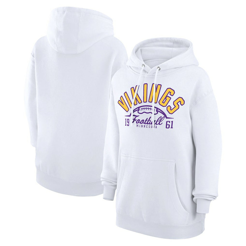 Minnesota Vikings Starter Unisex Half Ball Team Fleece Pullover Hoodie - White Hoodies