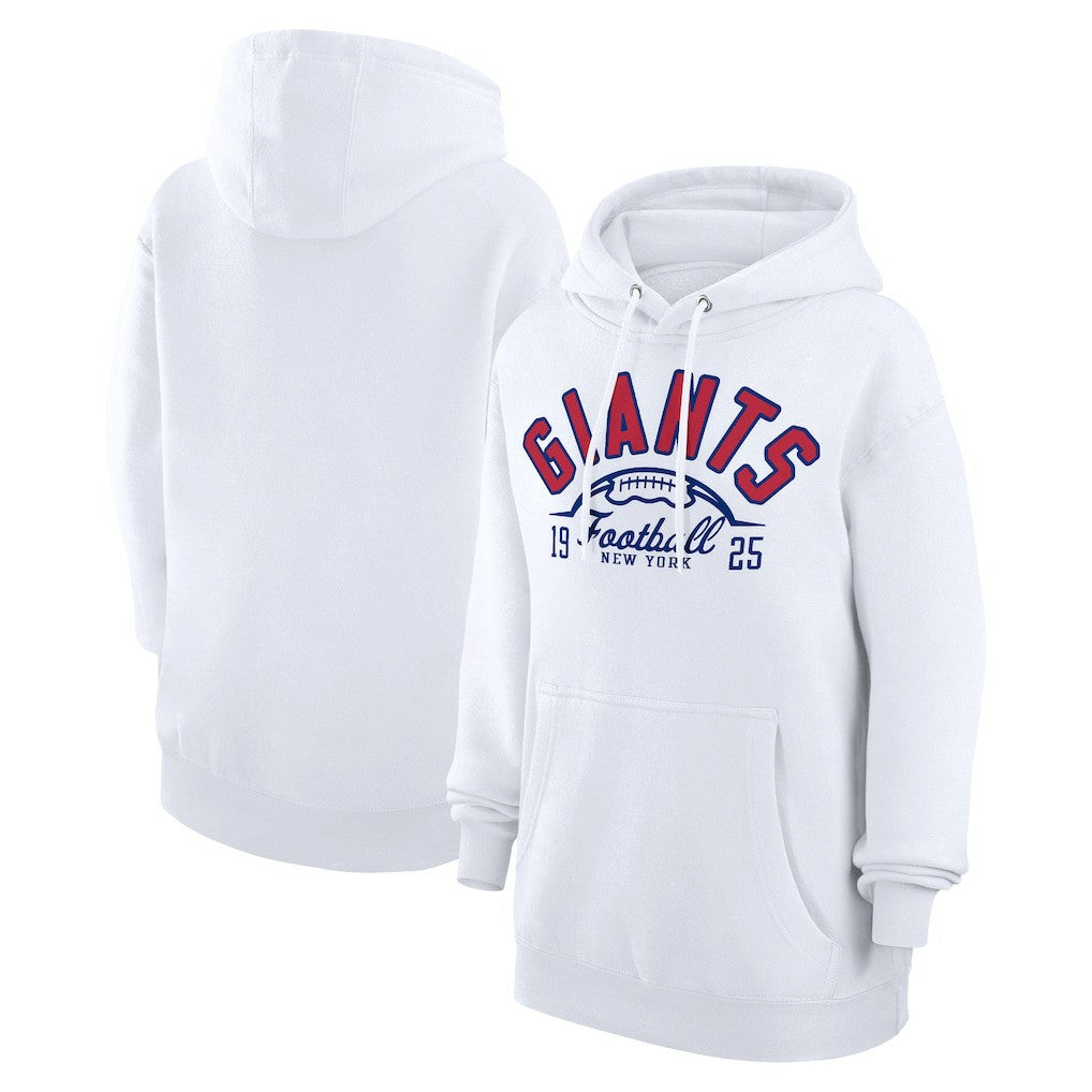 New York Giants Starter Unisex Half Ball Team Fleece Pullover Hoodie - White Hoodies