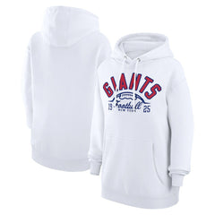 New York Giants Starter Unisex Half Ball Team Fleece Pullover Hoodie - White Hoodies