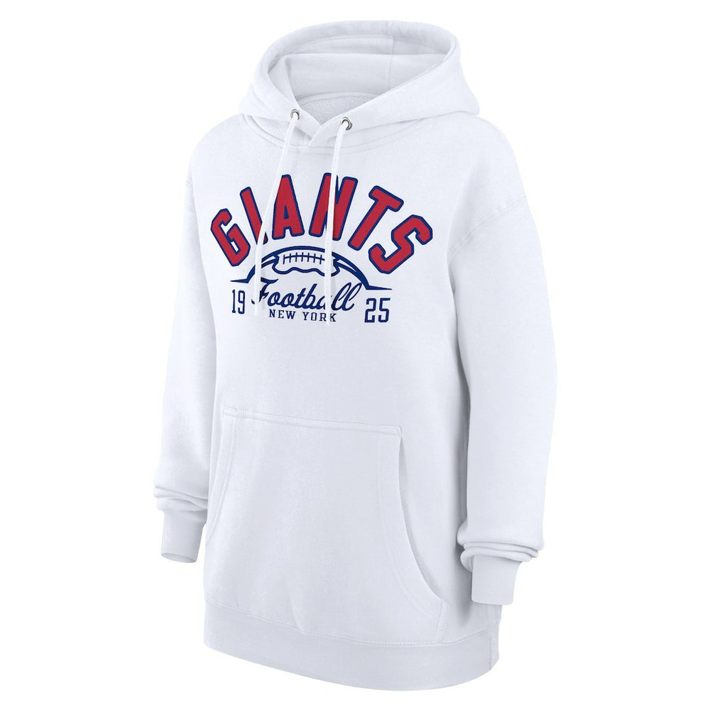 New York Giants Starter Unisex Half Ball Team Fleece Pullover Hoodie - White Hoodies