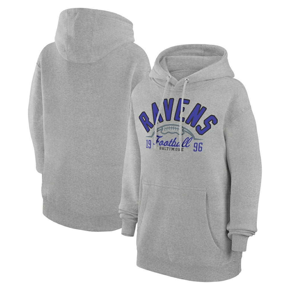 Baltimore Ravens Starter Unisex Half Ball Team Fleece Pullover Hoodie - Heather Gray Hoodies