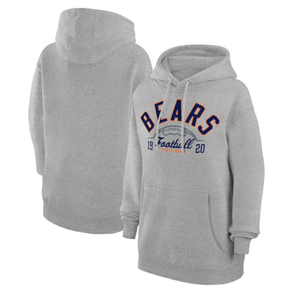 Chicago Bears Starter Unisex Half Ball Team Fleece Pullover Hoodie - Heather Gray Hoodies