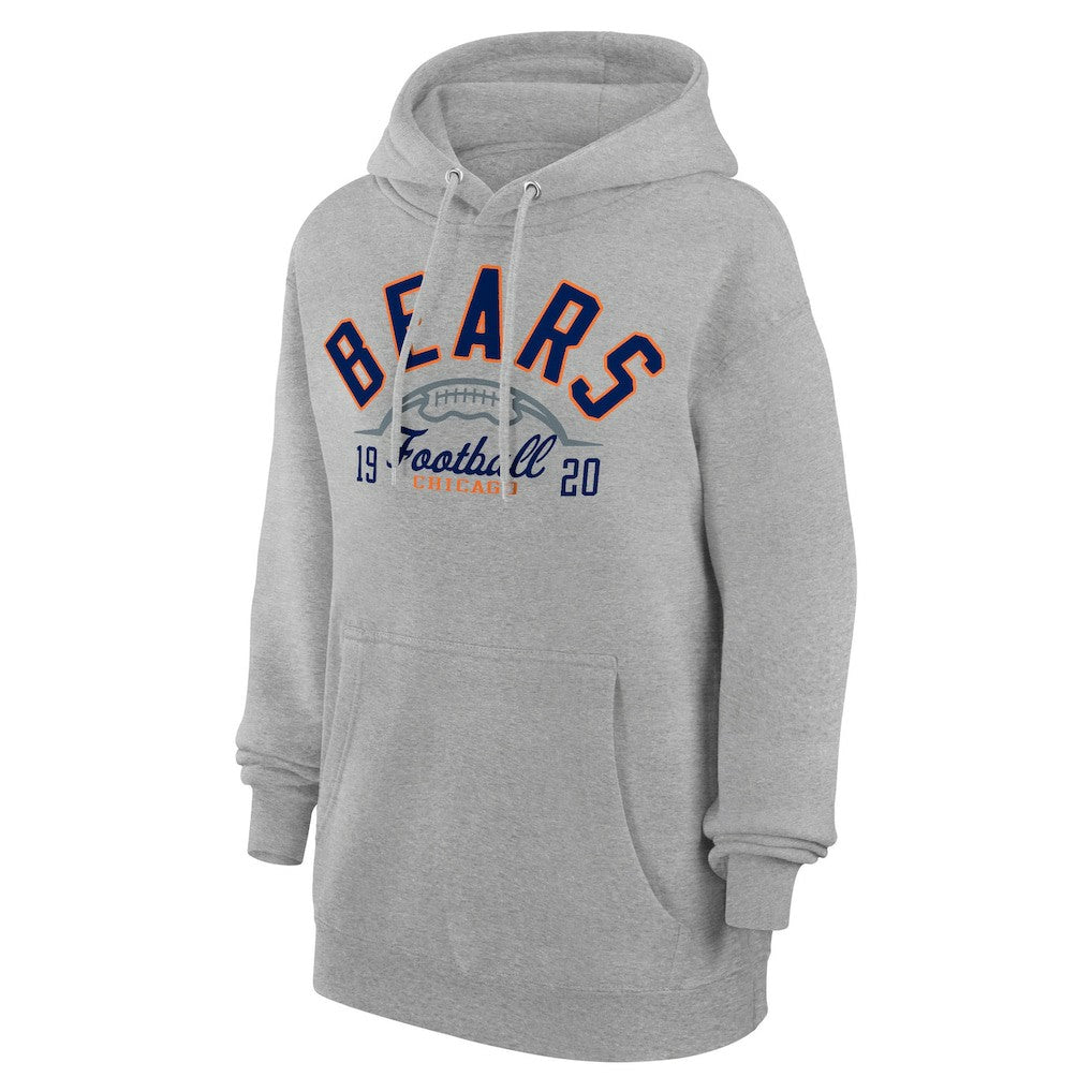 Chicago Bears Starter Unisex Half Ball Team Fleece Pullover Hoodie - Heather Gray Hoodies