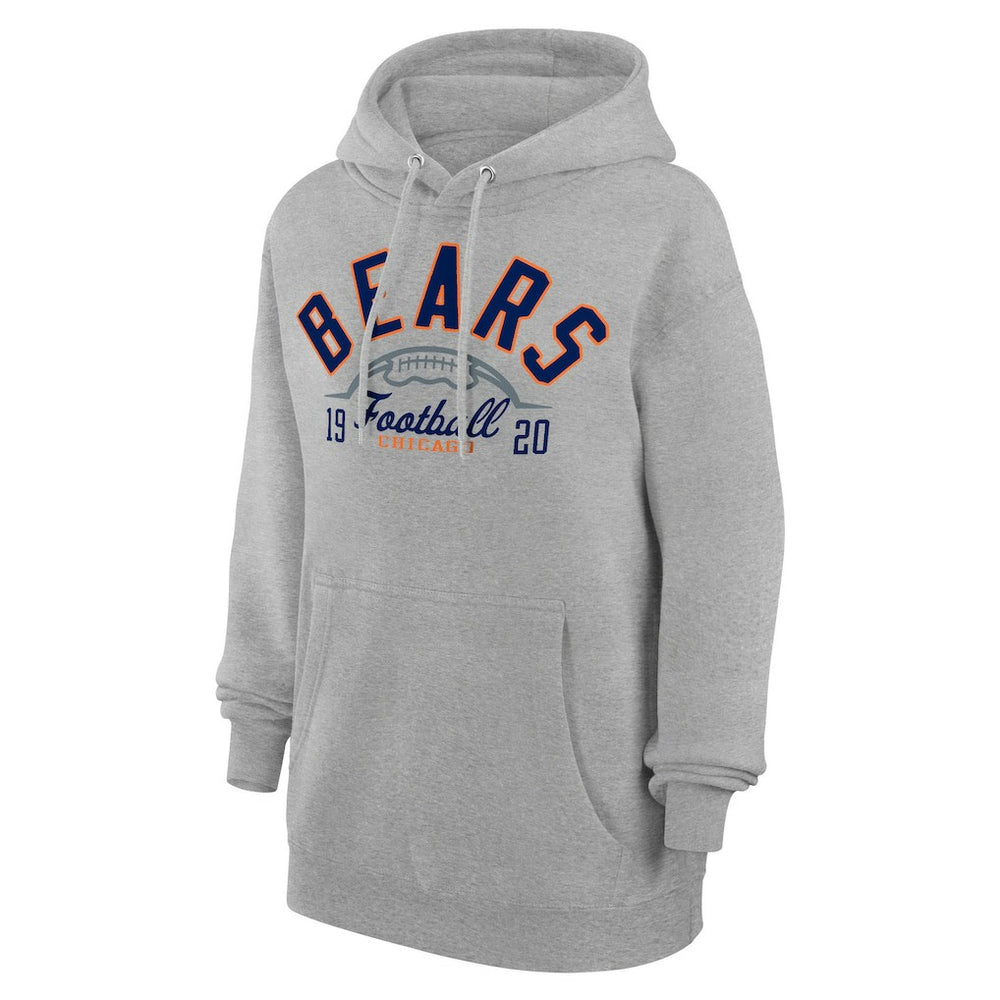 Chicago Bears Starter Unisex Half Ball Team Fleece Pullover Hoodie - Heather Gray Hoodies