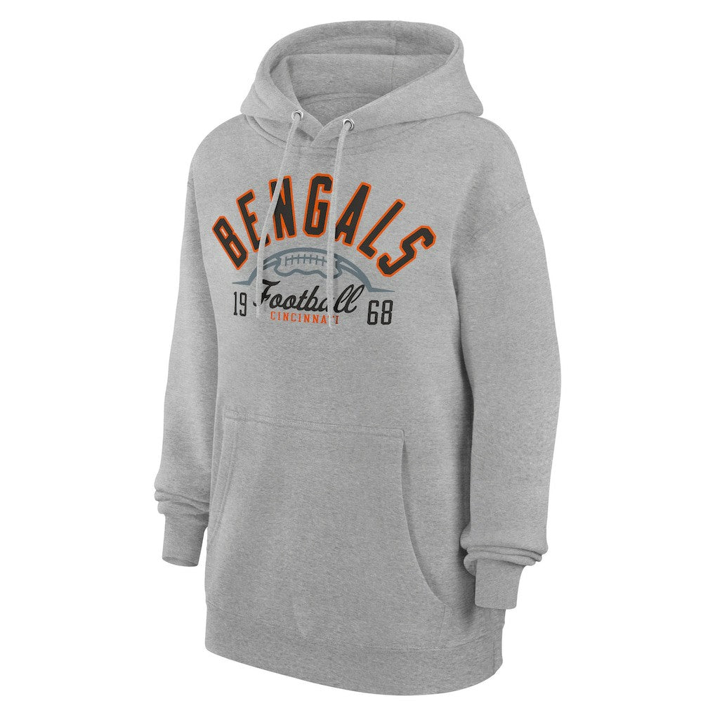 Cincinnati Bengals Starter Unisex Half Ball Team Fleece Pullover Hoodie - Heather Gray Hoodies