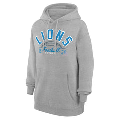 Detroit Lions Starter Unisex Half Ball Team Fleece Pullover Hoodie - Heather Gray Hoodies