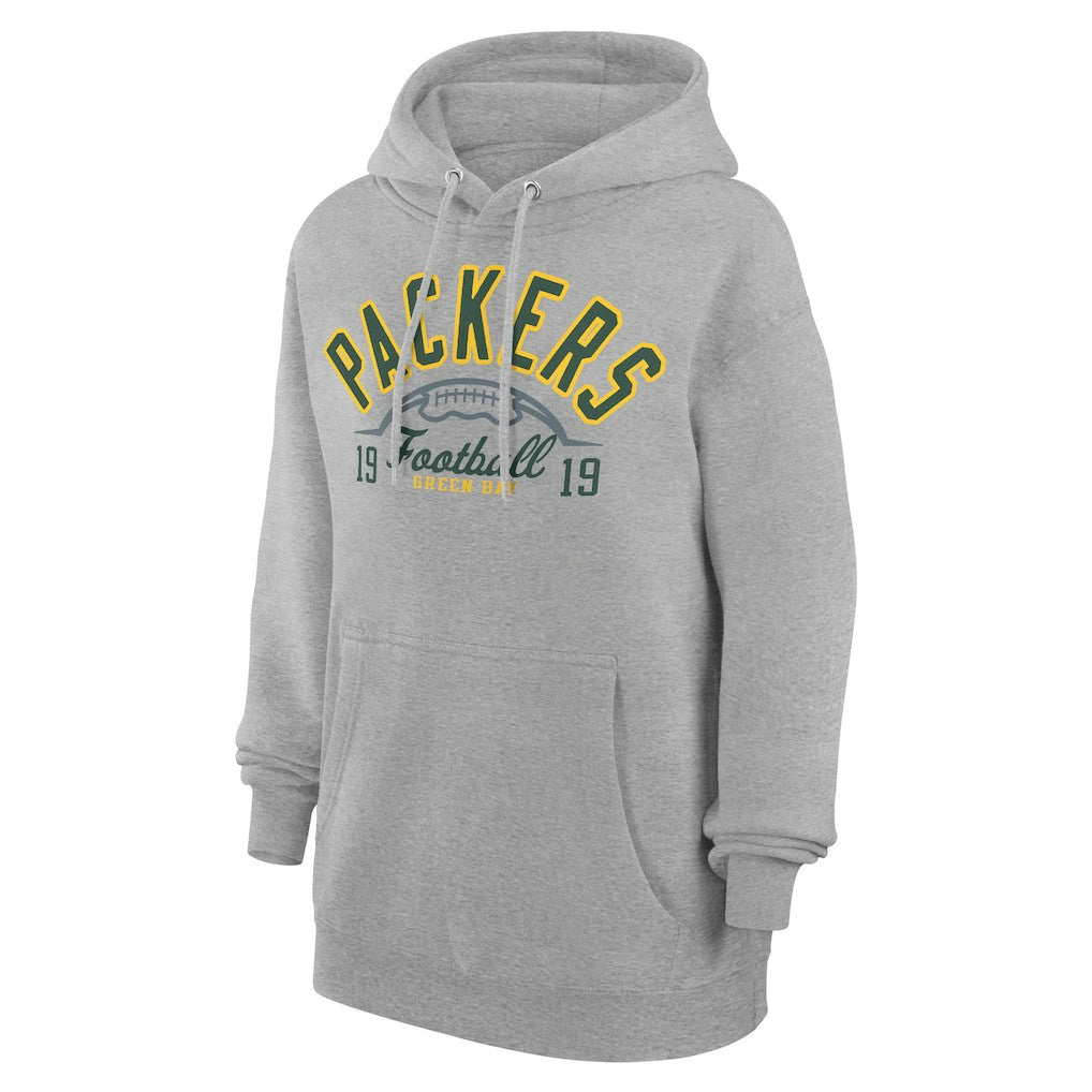 Green Bay Packers Starter Unisex Half Ball Team Fleece Pullover Hoodie - Heather Gray Hoodies