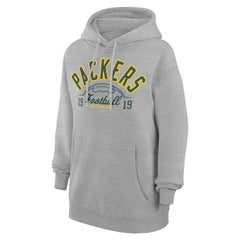 Green Bay Packers Starter Unisex Half Ball Team Fleece Pullover Hoodie - Heather Gray Hoodies
