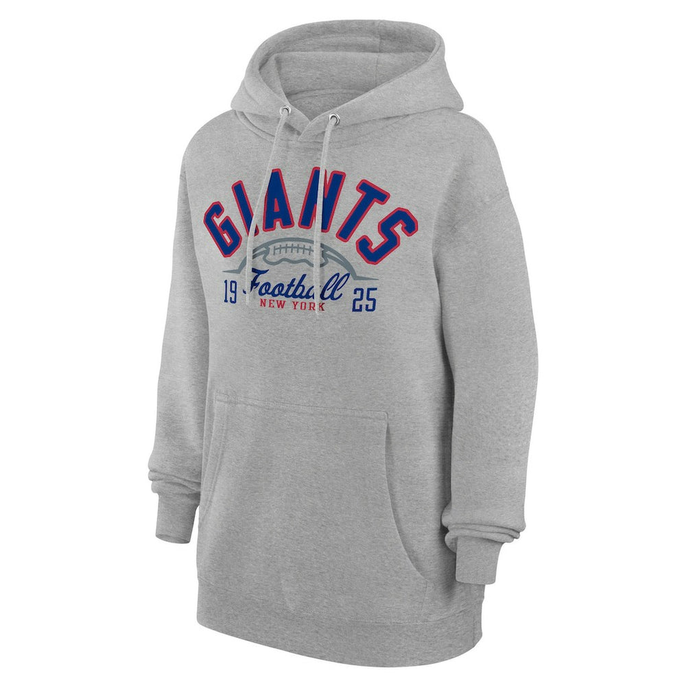 New York Giants Starter Unisex Half Ball Team Fleece Pullover Hoodie - Heather Gray Hoodies