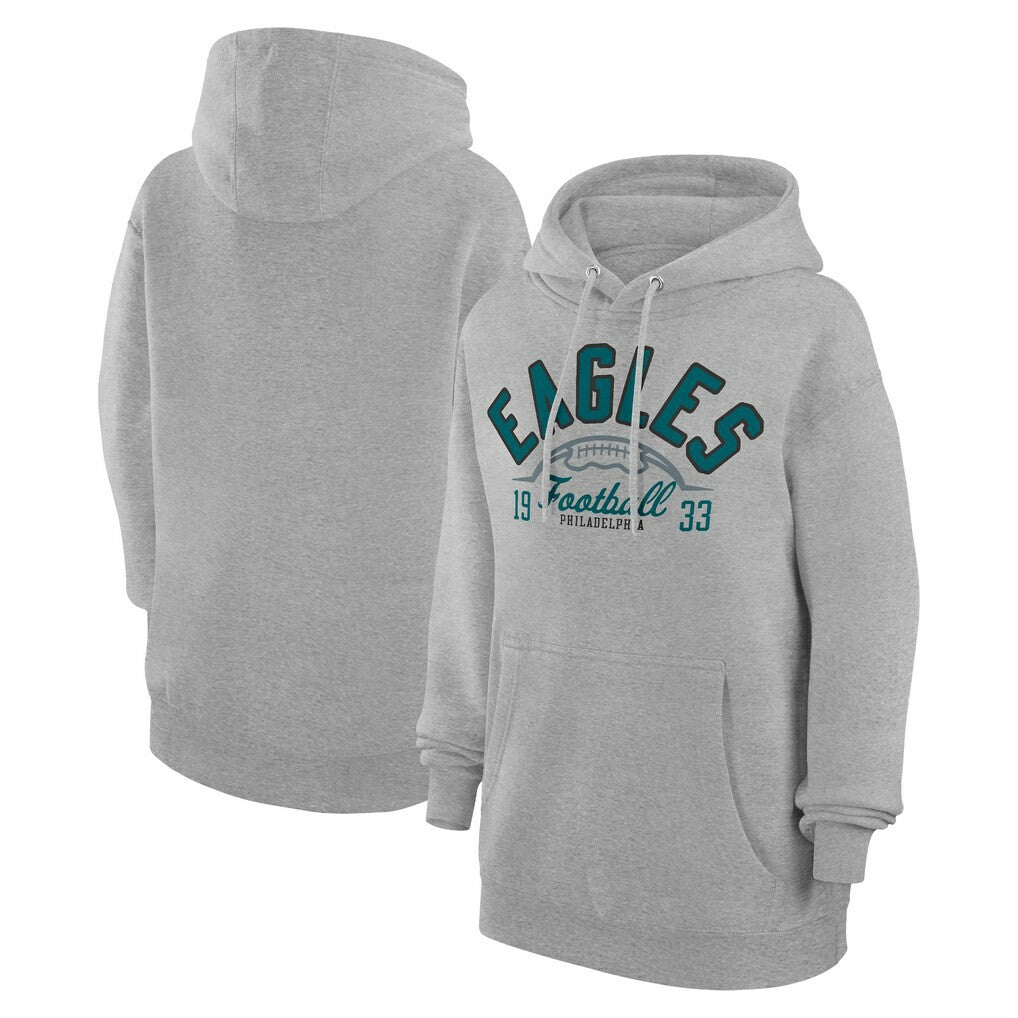 Philadelphia Eagles Starter Unisex Half Ball Team Fleece Pullover Hoodie - Heather Gray Hoodies