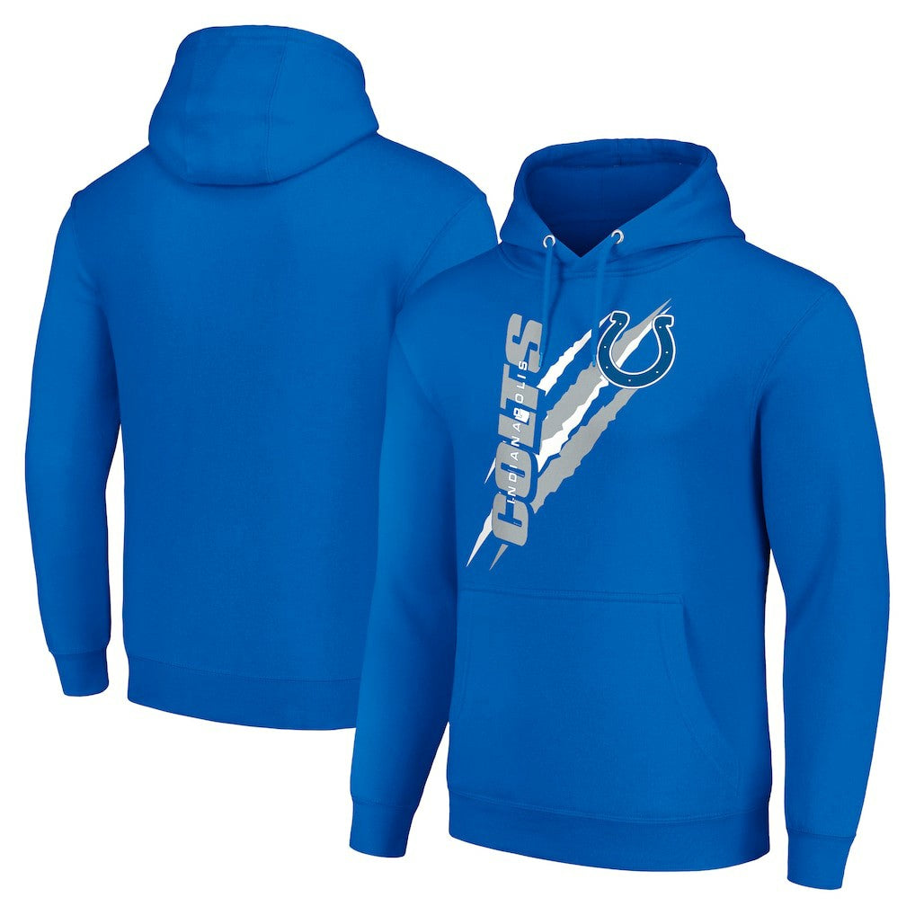 Indianapolis Colts Starter Unisex Color Scratch Fleece Pullover Hoodie - Royal Hoodies