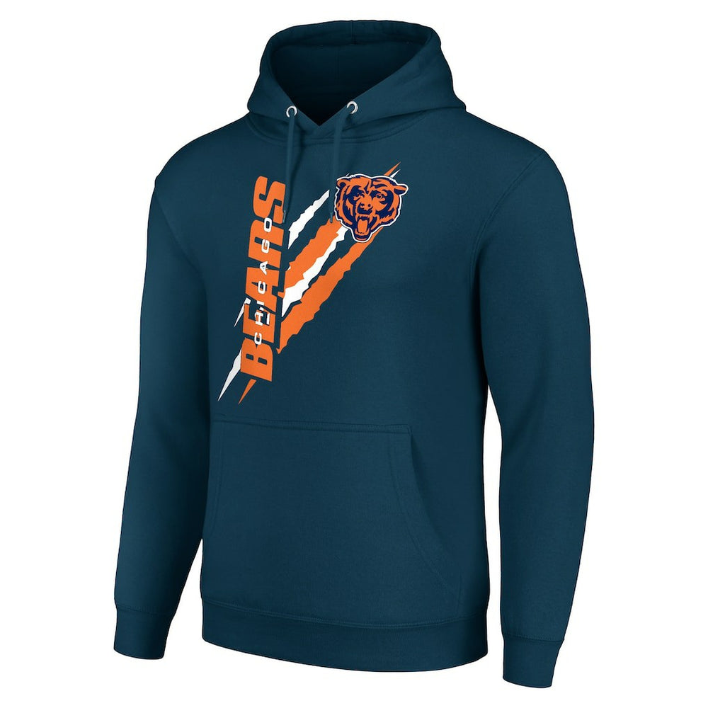 Chicago Bears Starter Unisex Color Scratch Fleece Pullover Hoodie - Navy Hoodies