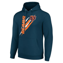 Chicago Bears Starter Unisex Color Scratch Fleece Pullover Hoodie - Navy Hoodies