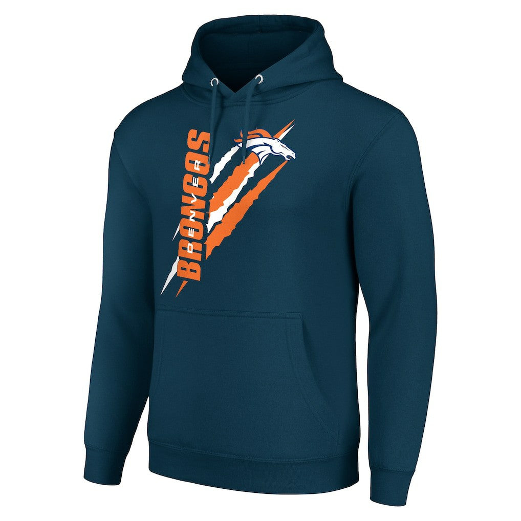 Denver Broncos Starter Unisex Color Scratch Fleece Pullover Hoodie - Navy Hoodies