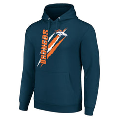 Denver Broncos Starter Unisex Color Scratch Fleece Pullover Hoodie - Navy Hoodies