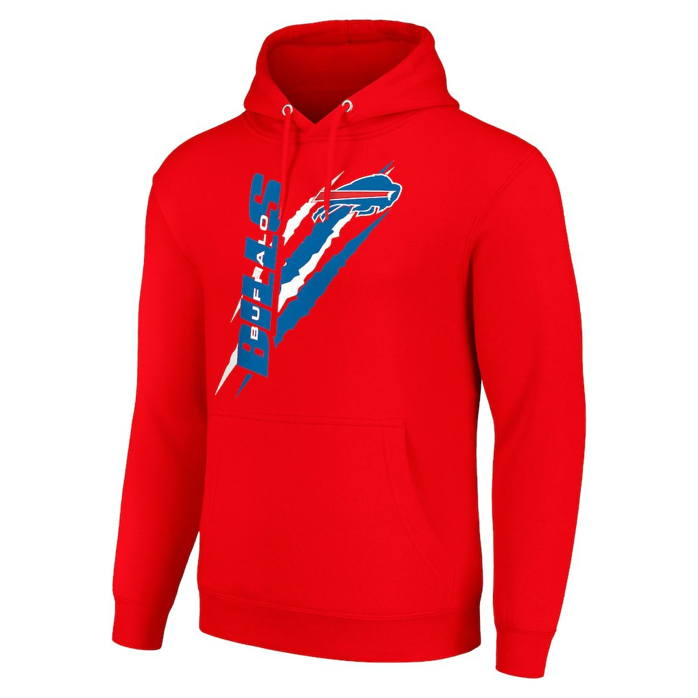 Buffalo Bills Starter Unisex Color Scratch Fleece Pullover Hoodie - Red Hoodies