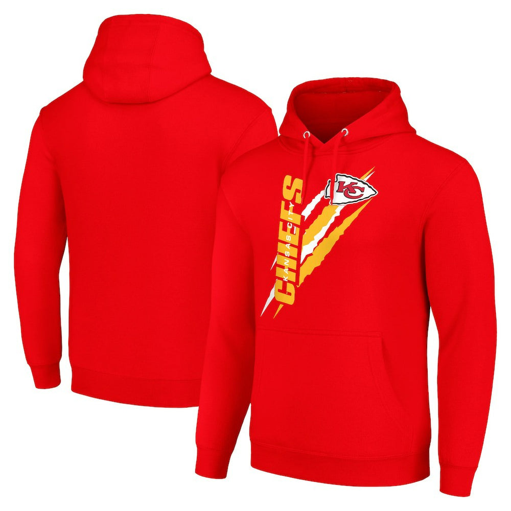 Kansas City Chiefs Starter Unisex Color Scratch Fleece Pullover Hoodie - Red Hoodies