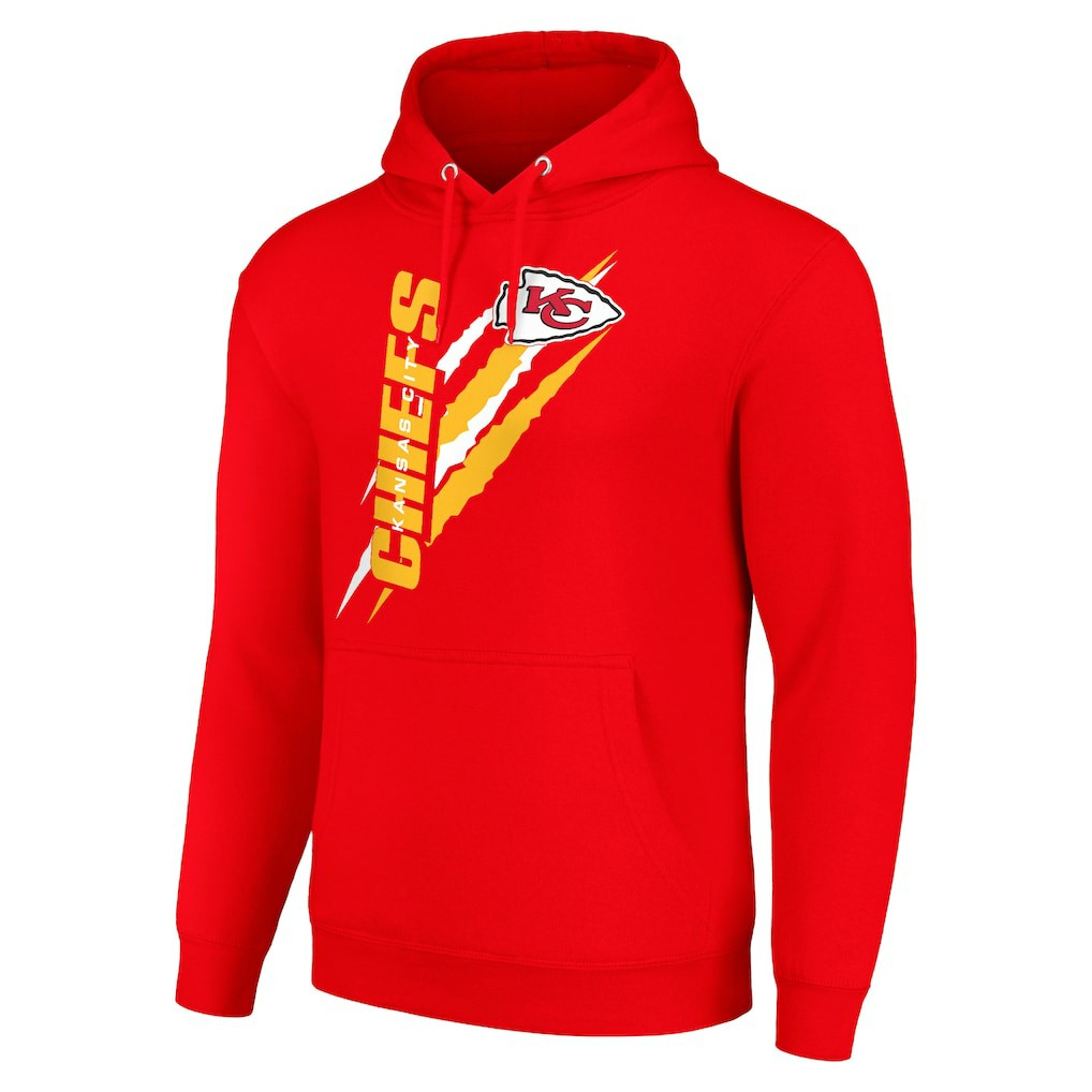 Kansas City Chiefs Starter Unisex Color Scratch Fleece Pullover Hoodie - Red Hoodies