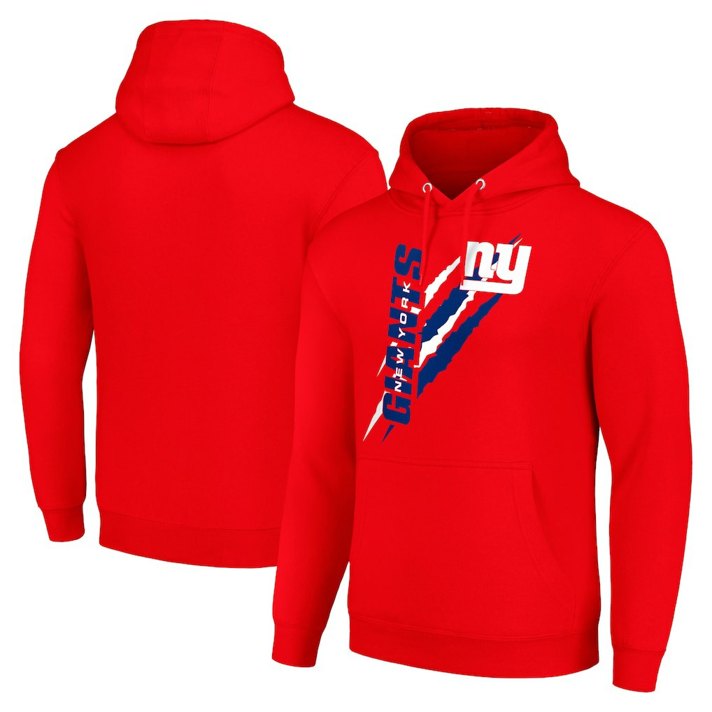 New York Giants Starter Unisex Color Scratch Fleece Pullover Hoodie - Red Hoodies