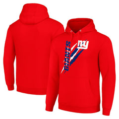 New York Giants Starter Unisex Color Scratch Fleece Pullover Hoodie - Red Hoodies