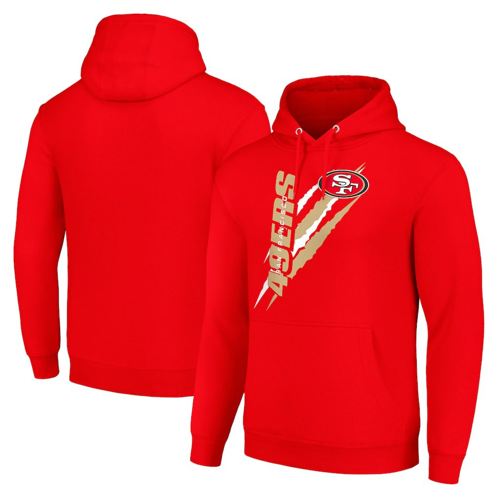 San Francisco 49ers Starter Unisex Color Scratch Fleece Pullover Hoodie - Scarlet Hoodies