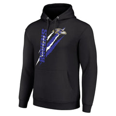 Baltimore Ravens Starter Unisex Color Scratch Fleece Pullover Hoodie - Black Hoodies